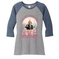 Funny Trump 2024 ILl Be Home Christmas Santa Xmas Pajamas Women's Tri-Blend 3/4-Sleeve Raglan Shirt