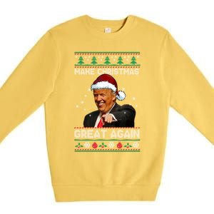 Funny Trump 2024 Make Christmas Great Again Cool Gift Premium Crewneck Sweatshirt