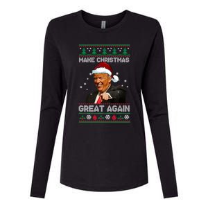 Funny Trump 2024 Make Christmas Great Again Cool Gift Womens Cotton Relaxed Long Sleeve T-Shirt