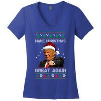 Funny Trump 2024 Make Christmas Great Again Cool Gift Women's V-Neck T-Shirt