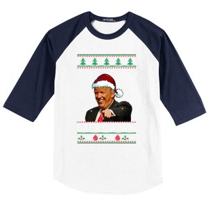 Funny Trump 2024 Make Christmas Great Again Cool Gift Baseball Sleeve Shirt