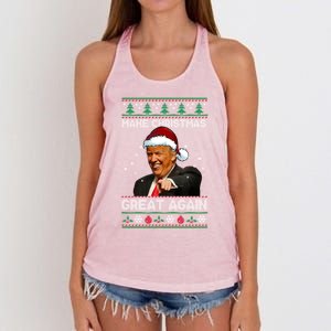 Funny Trump 2024 Make Christmas Great Again Cool Gift Women's Knotted Racerback Tank