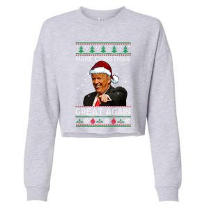 Funny Trump 2024 Make Christmas Great Again Cool Gift Cropped Pullover Crew