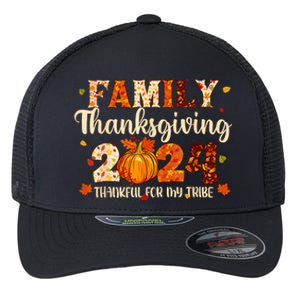 Family Thanksgiving 2024 Thankful For My Tribe Fall Autumn Flexfit Unipanel Trucker Cap