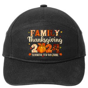 Family Thanksgiving 2024 Thankful For My Tribe Fall Autumn 7-Panel Snapback Hat