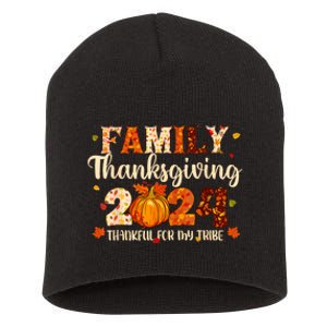 Family Thanksgiving 2024 Thankful For My Tribe Fall Autumn Short Acrylic Beanie