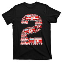 Fire Truck 2nd Birthday 2 Year Old Firefighter T-Shirt