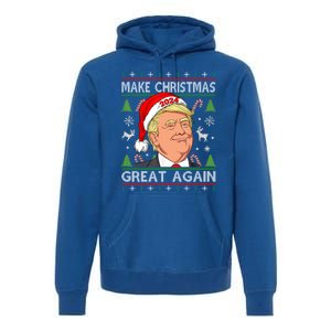 Funny Trump 2024 Make Christmas Great Again Ugly Gift Premium Hoodie