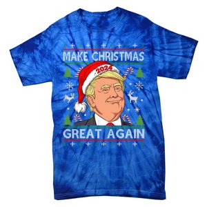 Funny Trump 2024 Make Christmas Great Again Ugly Gift Tie-Dye T-Shirt