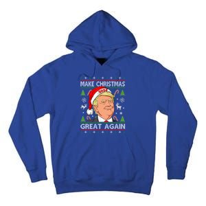 Funny Trump 2024 Make Christmas Great Again Ugly Gift Tall Hoodie