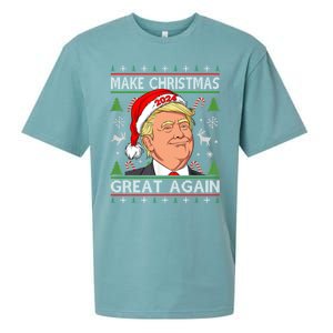 Funny Trump 2024 Make Christmas Great Again Ugly Gift Sueded Cloud Jersey T-Shirt