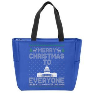 Funny Trump 2024 Merry Christmas To Everyone Ugly Funny Zip Tote Bag