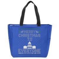 Funny Trump 2024 Merry Christmas To Everyone Ugly Funny Zip Tote Bag