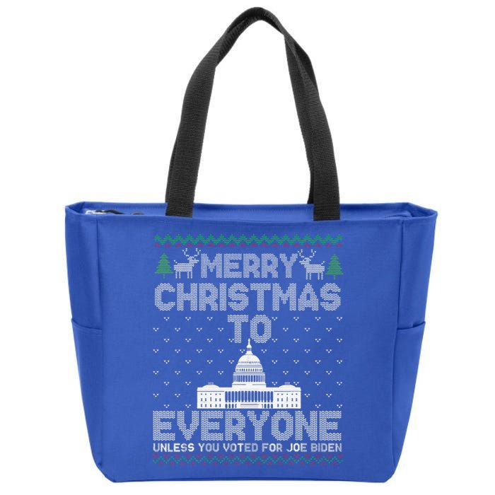 Funny Trump 2024 Merry Christmas To Everyone Ugly Funny Zip Tote Bag