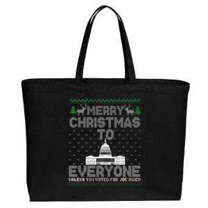 Funny Trump 2024 Merry Christmas To Everyone Ugly Funny Cotton Canvas Jumbo Tote