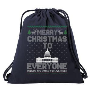 Funny Trump 2024 Merry Christmas To Everyone Ugly Funny Drawstring Bag