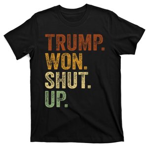 Funny Trump 2025 Outfit Trump Won Shut Up T-Shirt