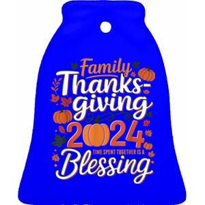 Family Thanksgiving 2024 Thanksgiving Crew Matching Group Gift Ceramic Bell Ornament