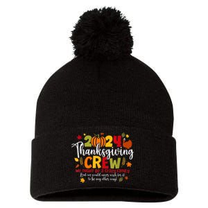 Family Thanksgiving 2024 Thanksgiving Crew Turkey Matching Pom Pom 12in Knit Beanie