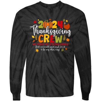 Family Thanksgiving 2024 Thanksgiving Crew Turkey Matching Tie-Dye Long Sleeve Shirt