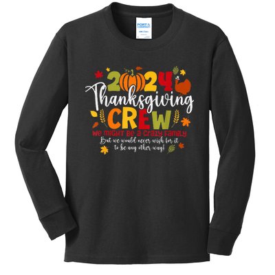 Family Thanksgiving 2024 Thanksgiving Crew Turkey Matching Kids Long Sleeve Shirt