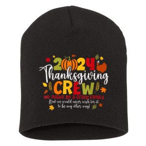 Family Thanksgiving 2024 Thanksgiving Crew Turkey Matching Short Acrylic Beanie