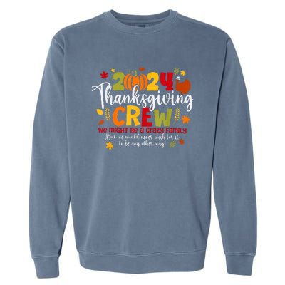 Family Thanksgiving 2024 Thanksgiving Crew Turkey Matching Garment-Dyed Sweatshirt