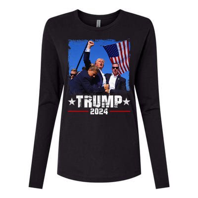 Fight Trump 2024 Election American Flag Donald Trump 2024 Womens Cotton Relaxed Long Sleeve T-Shirt