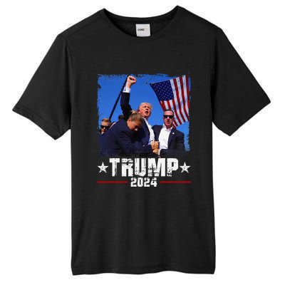 Fight Trump 2024 Election American Flag Donald Trump 2024 Tall Fusion ChromaSoft Performance T-Shirt