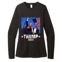 Fight Trump 2024 Election American Flag Donald Trump 2024 Womens CVC Long Sleeve Shirt