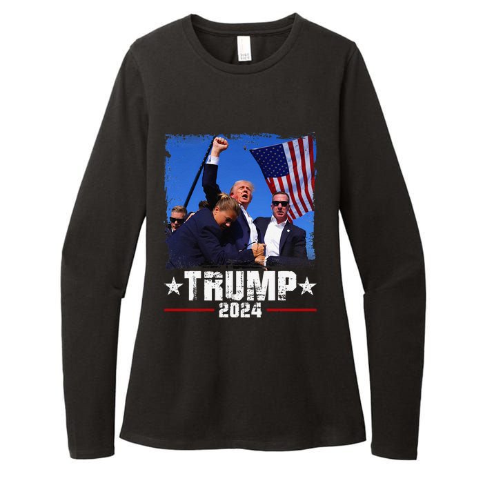 Fight Trump 2024 Election American Flag Donald Trump 2024 Womens CVC Long Sleeve Shirt