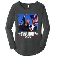 Fight Trump 2024 Election American Flag Donald Trump 2024 Women's Perfect Tri Tunic Long Sleeve Shirt