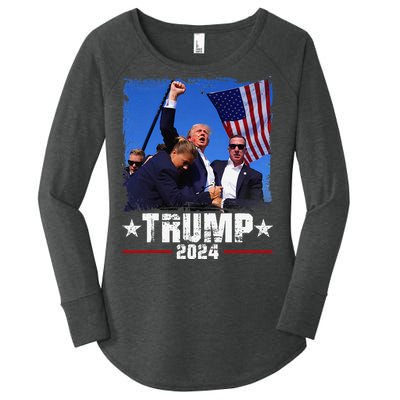 Fight Trump 2024 Election American Flag Donald Trump 2024 Women's Perfect Tri Tunic Long Sleeve Shirt