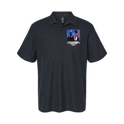 Fight Trump 2024 Election American Flag Donald Trump 2024 Softstyle Adult Sport Polo