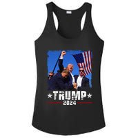 Fight Trump 2024 Election American Flag Donald Trump 2024 Ladies PosiCharge Competitor Racerback Tank