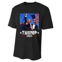 Fight Trump 2024 Election American Flag Donald Trump 2024 Performance Sprint T-Shirt