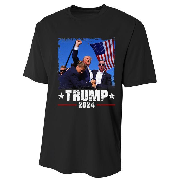 Fight Trump 2024 Election American Flag Donald Trump 2024 Performance Sprint T-Shirt