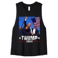 Fight Trump 2024 Election American Flag Donald Trump 2024 Women's Racerback Cropped Tank