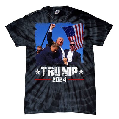 Fight Trump 2024 Election American Flag Donald Trump 2024 Tie-Dye T-Shirt