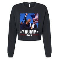 Fight Trump 2024 Election American Flag Donald Trump 2024 Cropped Pullover Crew