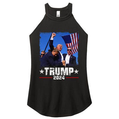 Fight Trump 2024 Election American Flag Donald Trump 2024 Women's Perfect Tri Rocker Tank