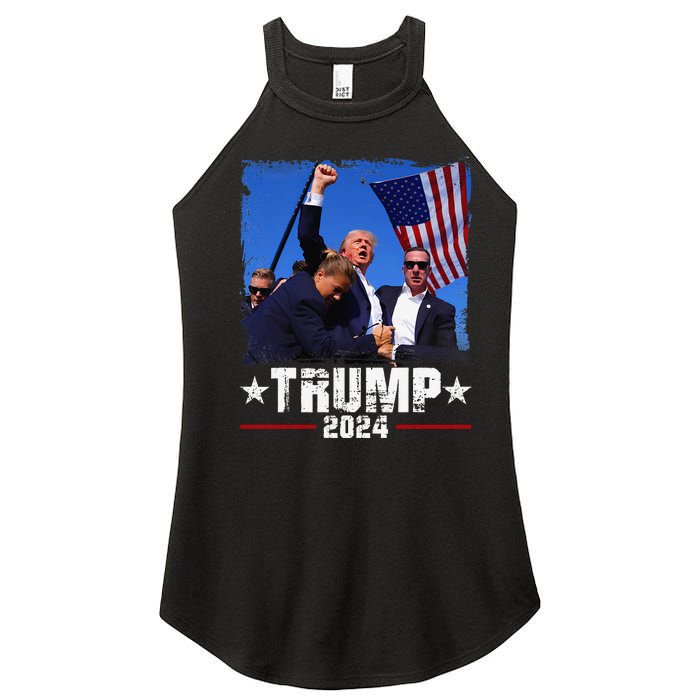 Fight Trump 2024 Election American Flag Donald Trump 2024 Women's Perfect Tri Rocker Tank