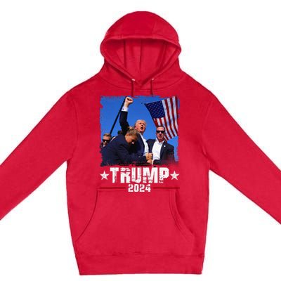 Fight Trump 2024 Election American Flag Donald Trump 2024 Premium Pullover Hoodie