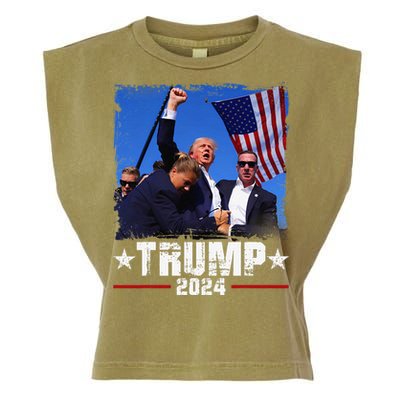 Fight Trump 2024 Election American Flag Donald Trump 2024 Garment-Dyed Women's Muscle Tee