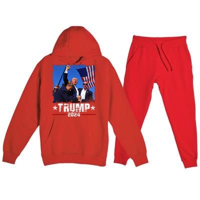 Fight Trump 2024 Election American Flag Donald Trump 2024 Premium Hooded Sweatsuit Set