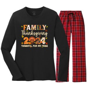 Family Thanksgiving 2024 Thanksgiving Crew Matching Group Women's Long Sleeve Flannel Pajama Set 