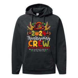 Family Thanksgiving 2024 Thanksgiving Crew Turkey Matching Performance Fleece Hoodie