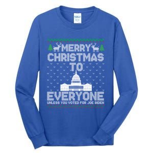 Funny Trump 2024 Merry Christmas To Everyone Ugly Cool Gift Tall Long Sleeve T-Shirt