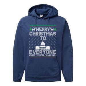 Funny Trump 2024 Merry Christmas To Everyone Ugly Cool Gift Performance Fleece Hoodie