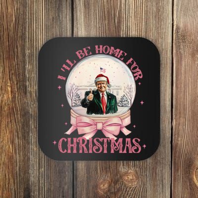 Funny Trump 2024 ILl Be Home Christmas Santa Xmas Pajamas Coaster